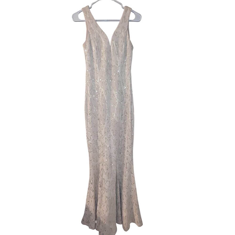 Venus Ivory Sequin Maxi Dress - Formal Size Small